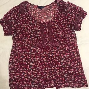 Floral American eagle shirt